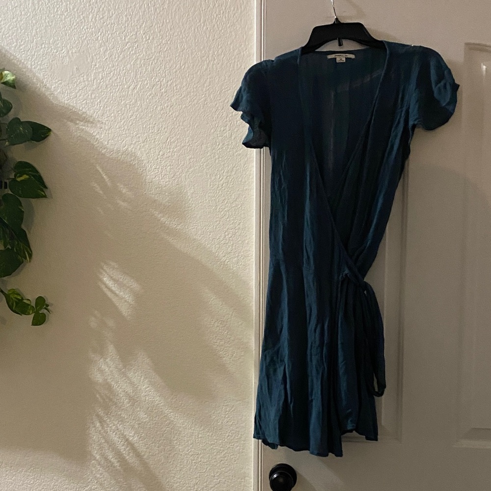 O'Neill Teal Wrap Mini Dress
